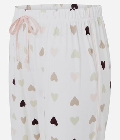 Pantalón de Pijama en Peach Touch con Estampa de Corazón 5