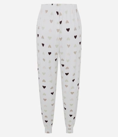 Pantalón de Pijama en Peach Touch con Estampa de Corazón 6