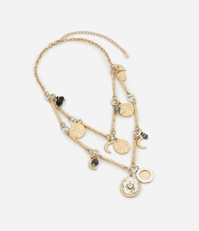 Collar Capas en Metal con Dijes 2