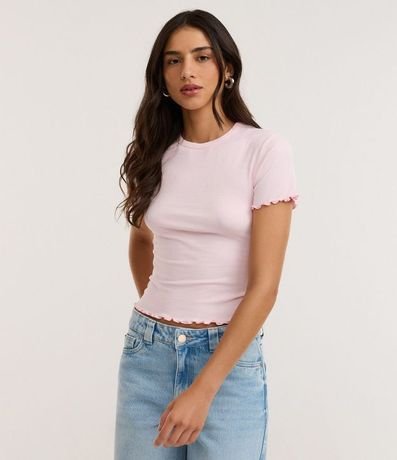 Blusa Manga Corta con Cuello Redondo