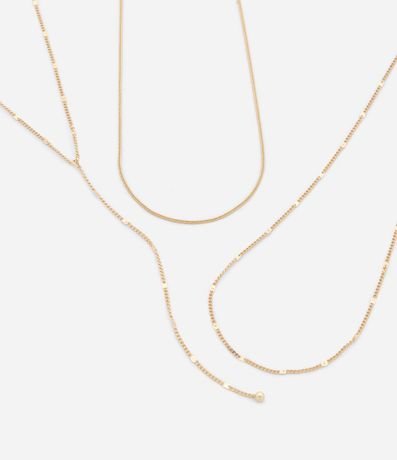 Collar Capas en Metal con Cadena Fina