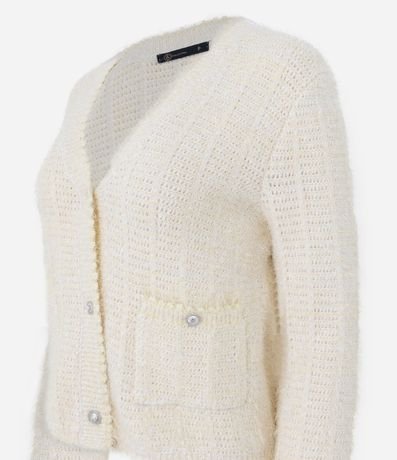 Cardigan Regular en Punto con Botones Metalizados 6