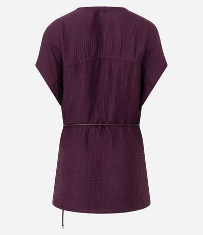 Camisa en Viscosa con Cinturón Fino Estructurada 7