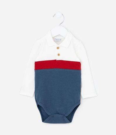 Body Infantil con Cuello Polo y Bloques de Colores – Talle 0 a 18 Meses 2