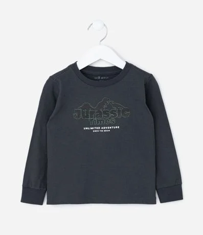 Remera Infantil con Estampa de Dinosaurio en Relieve – Talle 1 a 5/6 años