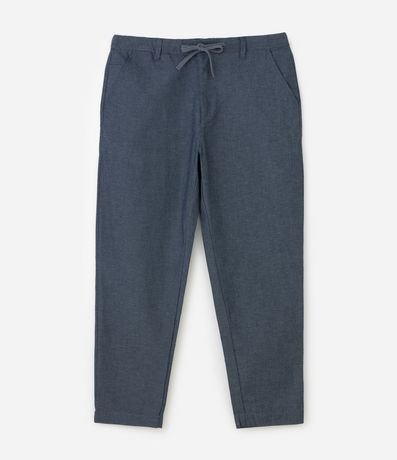Pantalón Relaxed en Oxford de Algodón con Lazo en la Cintura 5