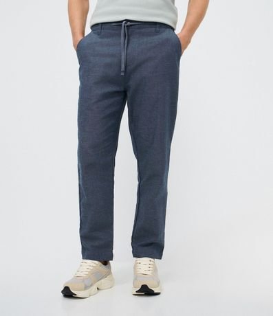 Pantalón Relaxed en Oxford de Algodón con Lazo en la Cintura 2