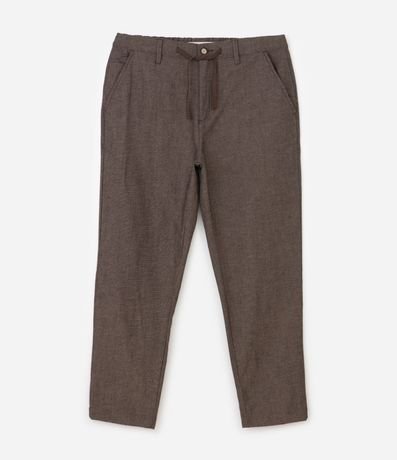 Pantalón Relaxed en Oxford de Algodón con Lazo en la Cintura 5