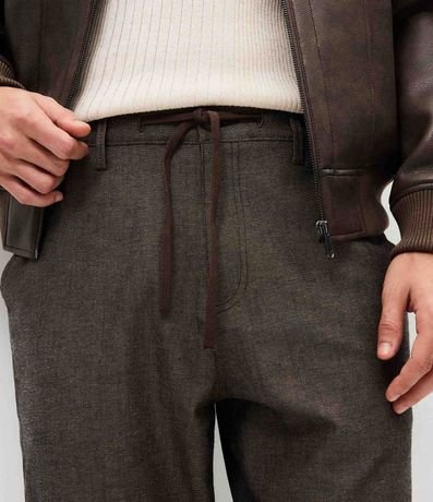 Pantalón Relaxed en Oxford de Algodón con Lazo en la Cintura 4