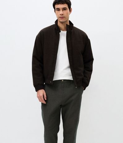 Pantalón Relaxed en Oxford de Algodón con Lazo en la Cintura 5