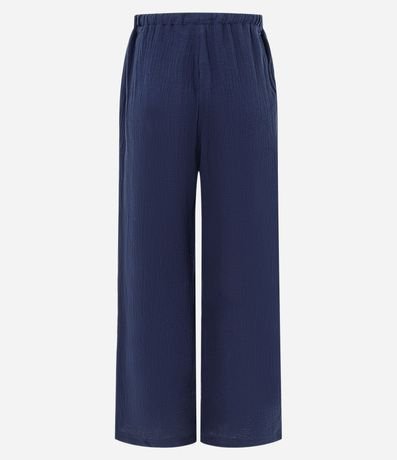 Pantalón Fluída en Algodón Texturizado con Lazo 6