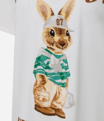 Remera en Algodón con Conejo Bordado 6