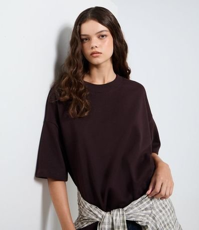 Remera Over Malla con Manga Corta