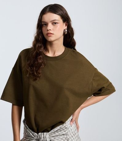 Remera Over Malla con Manga Corta