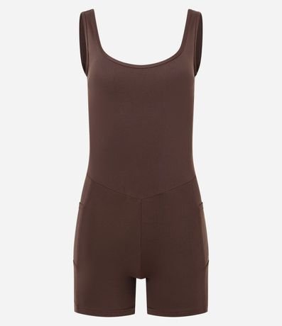 Enterito Deportivo en Microfibra con Breteles Anchos y Bolsos Lateral