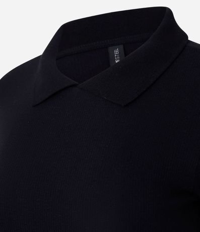 Blusa Polo en Rib con Manga Corta 5