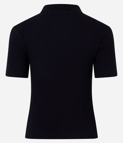 Blusa Polo en Rib con Manga Corta 6