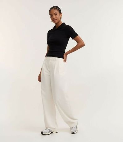 Blusa Polo en Rib con Manga Corta 4