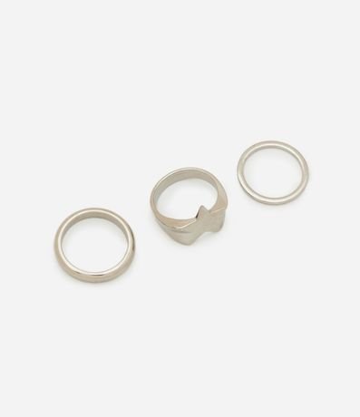 Kit 03 Anillos de Metal Variados