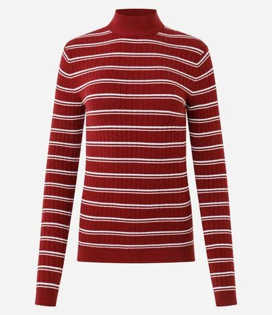 Blusa Regular en Punto con Estampa Rayada
