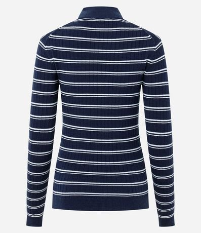 Blusa Regular en Punto con Estampa Rayada