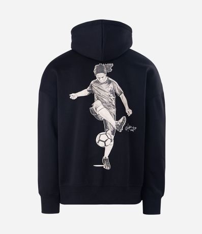 Buzo Masculino de Fleece con Capucha y Estampa Artística 6