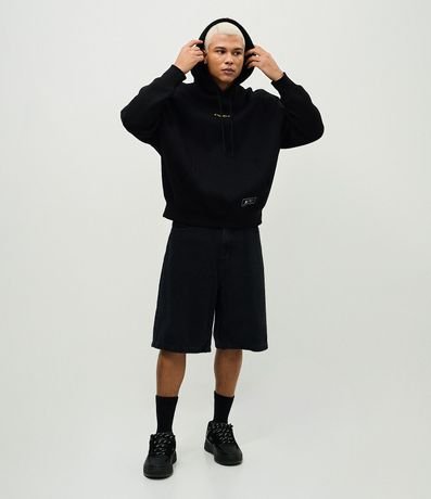 Buzo Masculino de Fleece con Capucha y Estampa Artística 2
