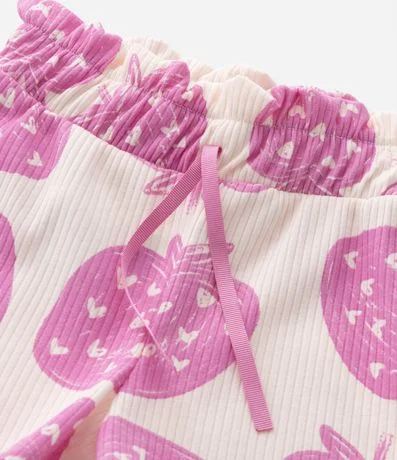 Short Infantil Canelado con Estampado de Frutillas – Talle 1 a 6 años 5
