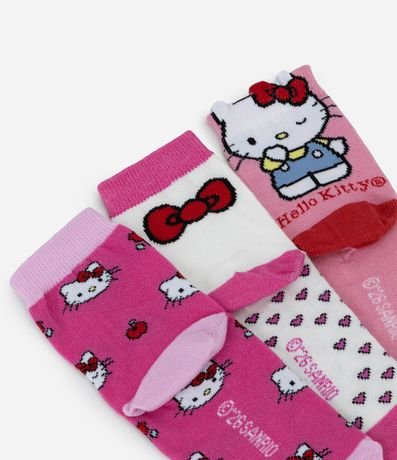 Kit 03 Medias Infantiles con Hello Kitty – Talle 19 a 34 3