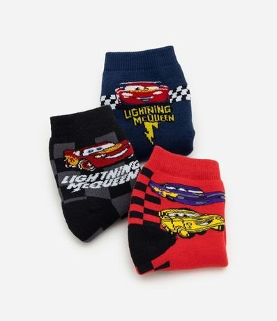 Kit 03 Pares de Medias Infantil Rayo McQueen – Talle 19/22 a 31/34