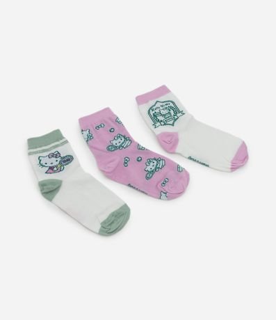 Kit Infantil 03 Medias con Estampa Hello Kitty – Talle 19/22 a 31/34