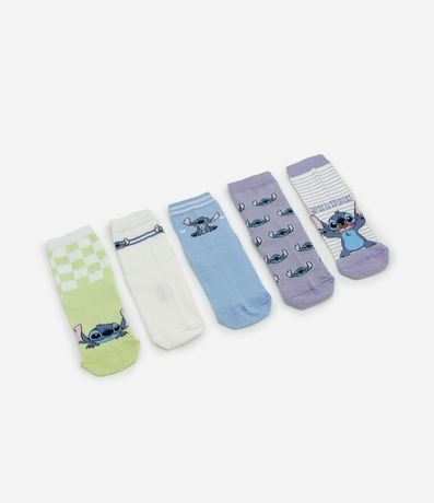 Kit 05 Medias Infantiles con Estampa de Stitch – Talle 19/22 a 31/34