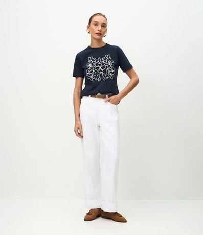 Remera en Algodón con Bordado Delantero 2