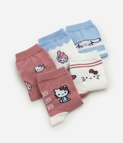 Kit 05 Medias Infantiles Cano Mediano Hello Kitty – Talle 19 a 34 4