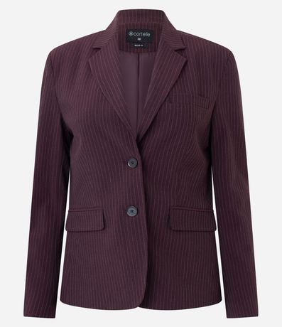 Blazer Sastre con Estampa de Rayas de Tiza y Solapas Delanteras 5