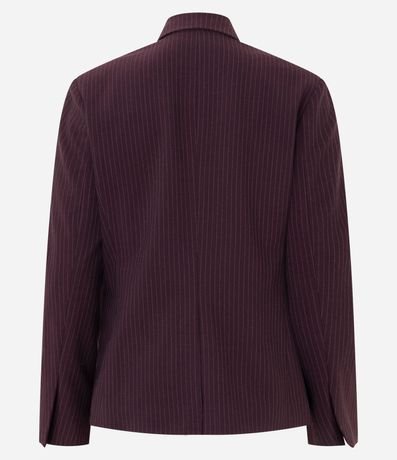 Blazer Sastre con Estampa de Rayas de Tiza y Solapas Delanteras 6
