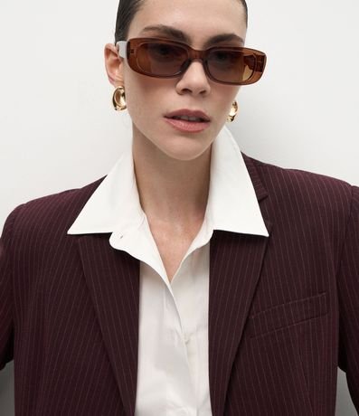 Blazer Sastre con Estampa de Rayas de Tiza y Solapas Delanteras 3