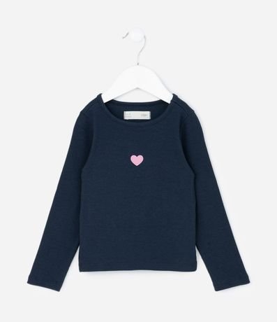 Blusa Infantil Slim con Estampado de Corazón – Talle 1 a 6 años