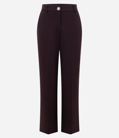 Pantalón Recto Básico en Punto Roma con Bolsillo Trasero 5