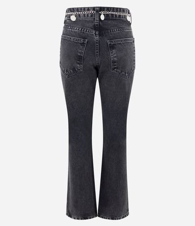 Pantalón Flare en Jeans con Cinturón cadena 4