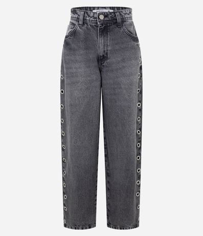 Pantalón Baggy en Jeans con Cintura Mediana y Ojales Laterales 5