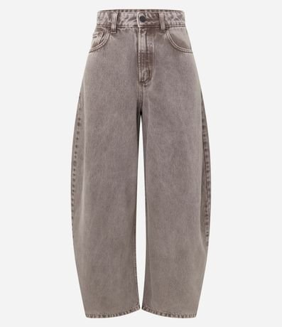 Pantalón Barrel en Jeans Cationizado con Cintura Alta