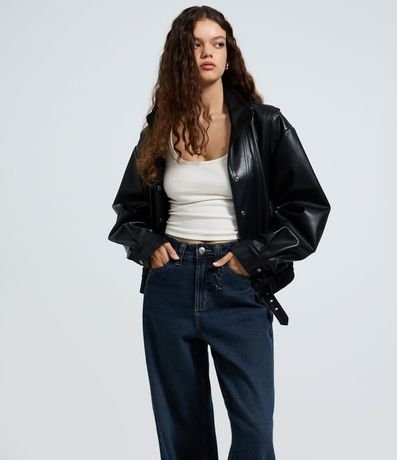 Pantalón Baggy en Jeans con Cintura Mediana y Colgante Desmontable 2