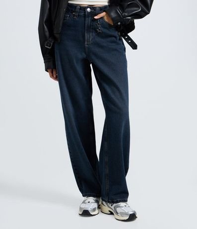 Pantalón Baggy en Jeans con Cintura Mediana y Colgante Desmontable 3