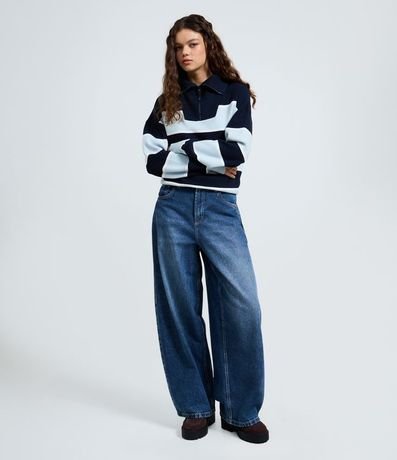 Pantalón Barrel en Jeans con Cintura Alta 2