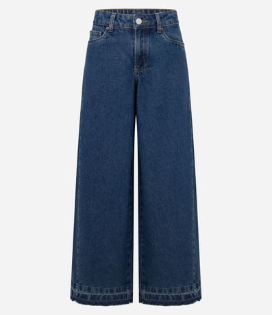 Pantalón Super Wide en Jeans con Cintura Mediana y Ruedo Deshilachado 5