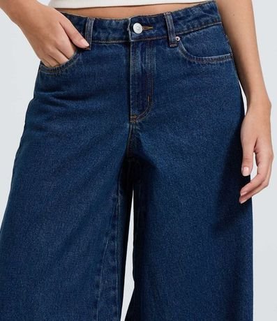 Pantalón Super Wide en Jeans con Cintura Mediana y Ruedo Deshilachado 3