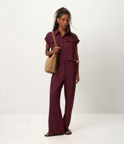 Pantalón en Orly con Fondo Melange y Cintura Elástica