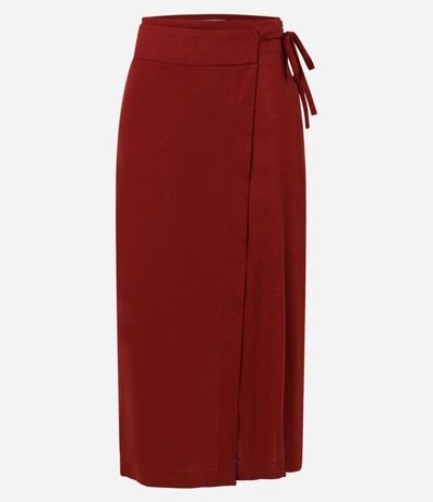 Pollera Midi Sobre en Viscolino con Encaje