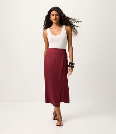 Pollera Midi Sobre en Viscolino con Encaje 1